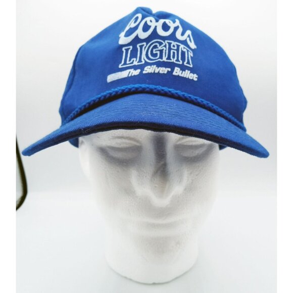 Trucker Hat Coors Light The Silver Bullet Blue Vintage Cap Adjustable Youngan - Picture 2 of 14